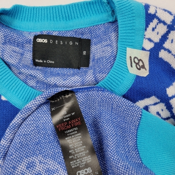 NWOT Asos knit oversized all over day social print sweater - Picture 7 of 7